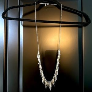 Unique Banana Republic Long Necklace - Silver Tone